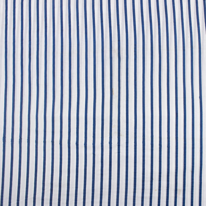 Blue Striped Pure Cotton Indian Fabric