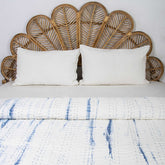 Blue Tie Dye Cotton Kantha Quilt Blanket