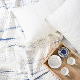 Blue Tie Dye Cotton Kantha Quilt Blanket