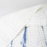 Blue Tie Dye Cotton Kantha Quilt Blanket