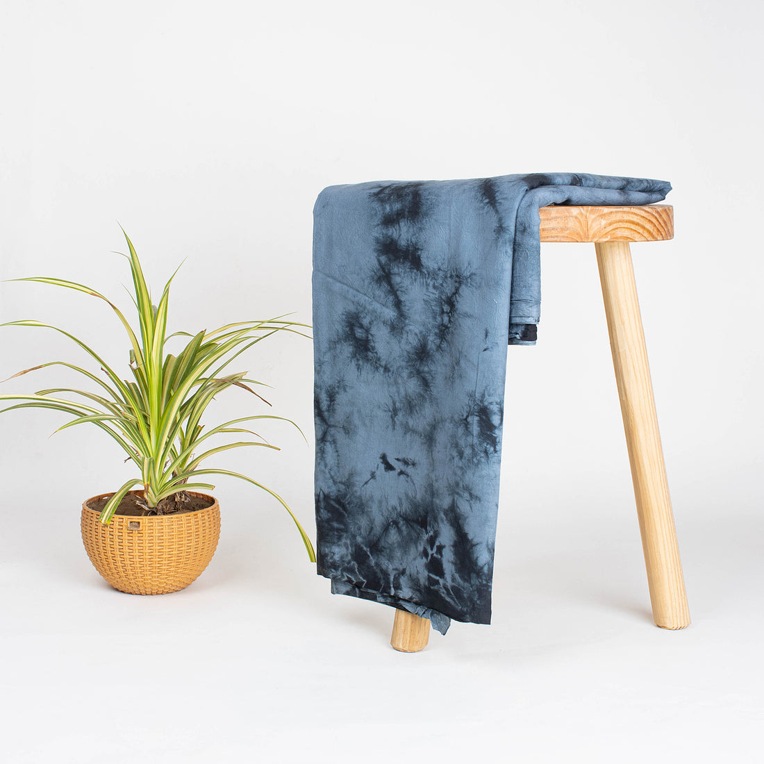 Blue Tie Dye Organic Cotton Shibori Fabric