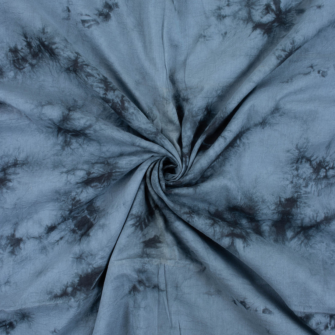 Blue Tie Dye Organic Cotton Shibori Fabric