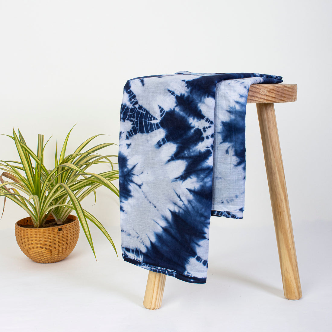 Blue Tie Dye Pure Cotton Fabric By Yard