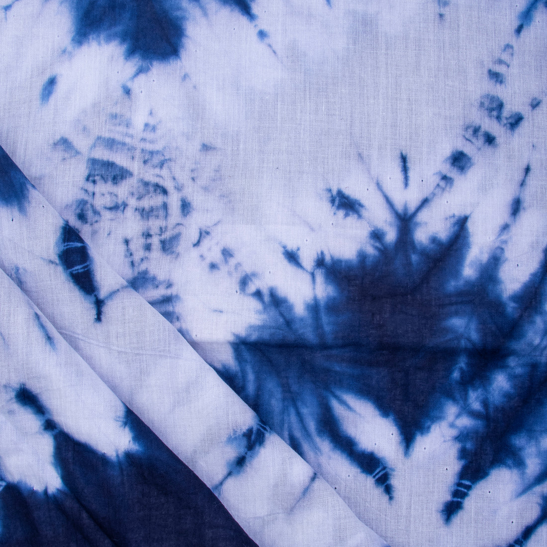 Blue Tie Dye Pure Cotton Fabric By Yard
