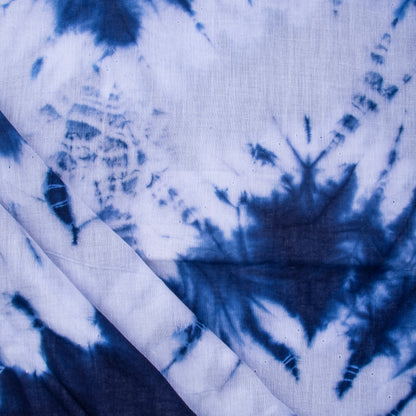 Blue Tie Dye Pure Cotton Fabric By Yard