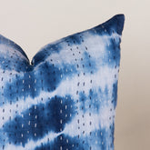 Blue Tie Dyed Cotton Kantha cushion Cover 