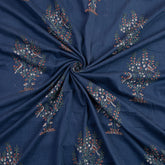 Blue Tree Hand Block Print Dabu Fabric