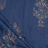 Blue Tree Hand Block Print Dabu Fabric