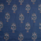 Blue Tree Hand Block Print Dabu Fabric