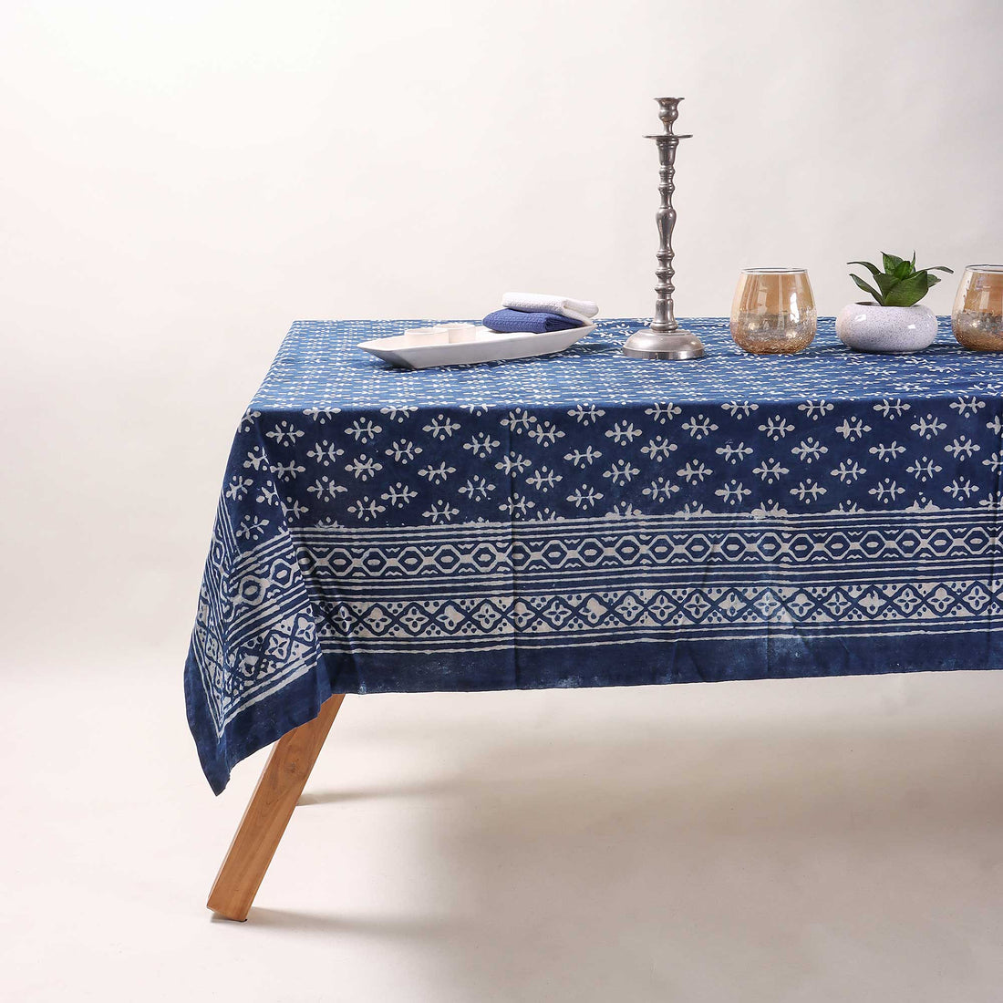 Booti Hand Block Printed Pure Cotton Dining Table Cloth