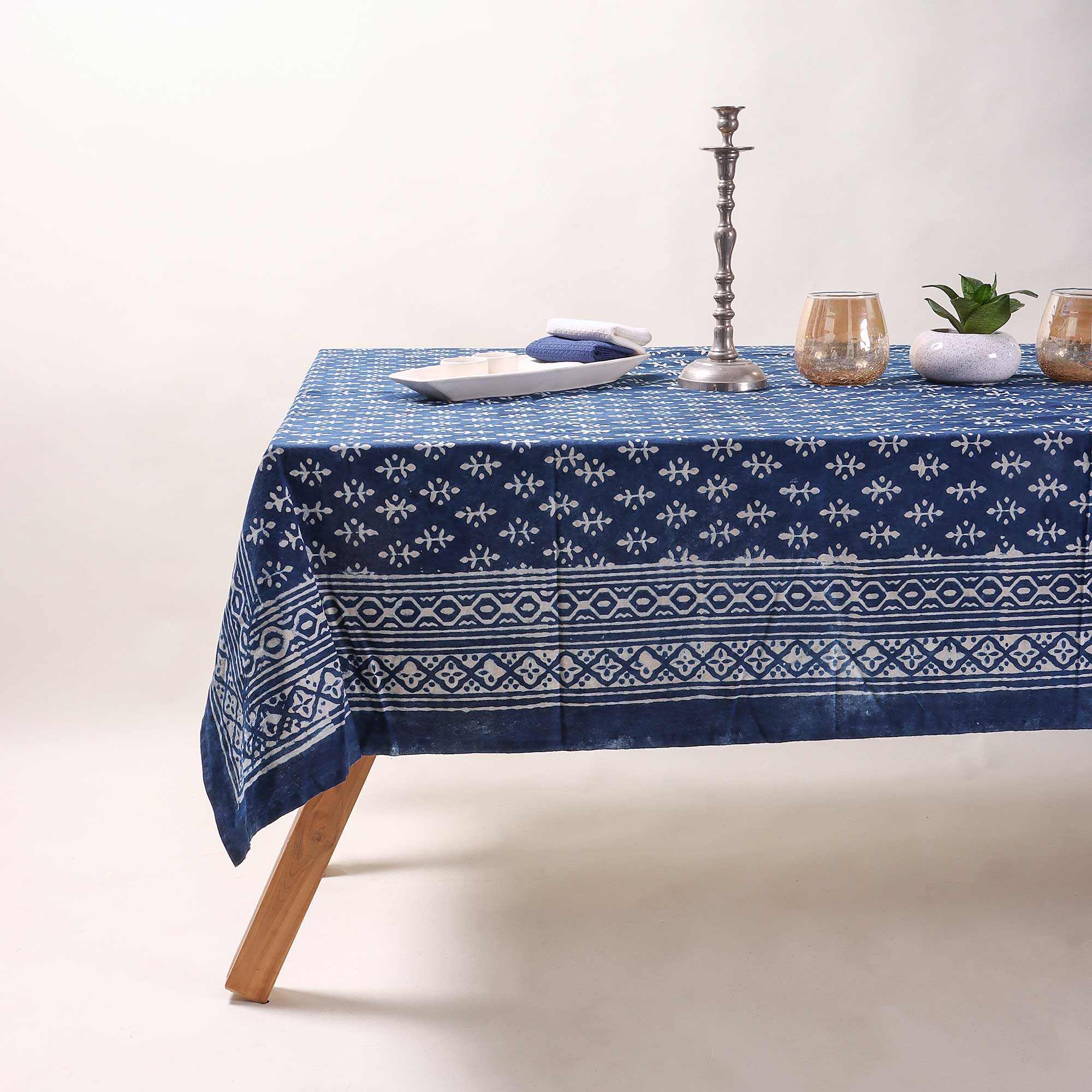 Booti Hand Block Printed Pure Cotton Dining Table Cloth