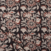 Brown Floral Hand Printed Bagru Fabric