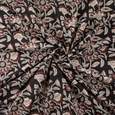 Brown Floral Hand Printed Bagru Fabric