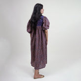 Brown Floral Handmade Cotton Dress for Women&