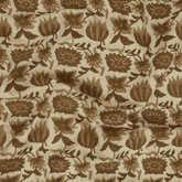 Brown Floral Pure Cotton Hand Block Printed Fabric