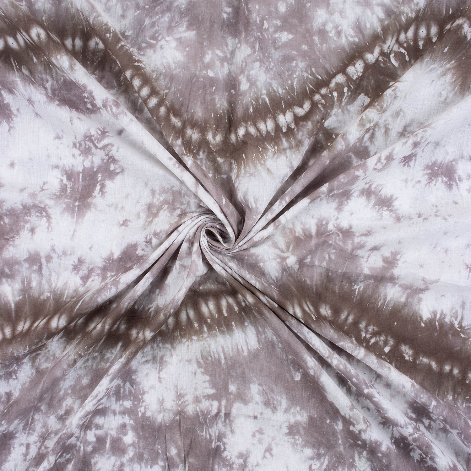 Brown Handmade Shibori Tie Dye Cotton Dress Fabric