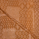 Brown Patchwork Cotton Hand Block Print Dabu Fabric