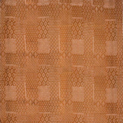 Brown Patchwork Cotton Hand Block Print Dabu Fabric