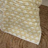 Brown Sea Celll Hand Block Print Kantha Quilt Blanket