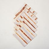 Brown Striped Hand Block Printed Cotton Napkins Cloth