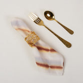 Brown Striped Hand Block Printed Cotton Napkins Cloth