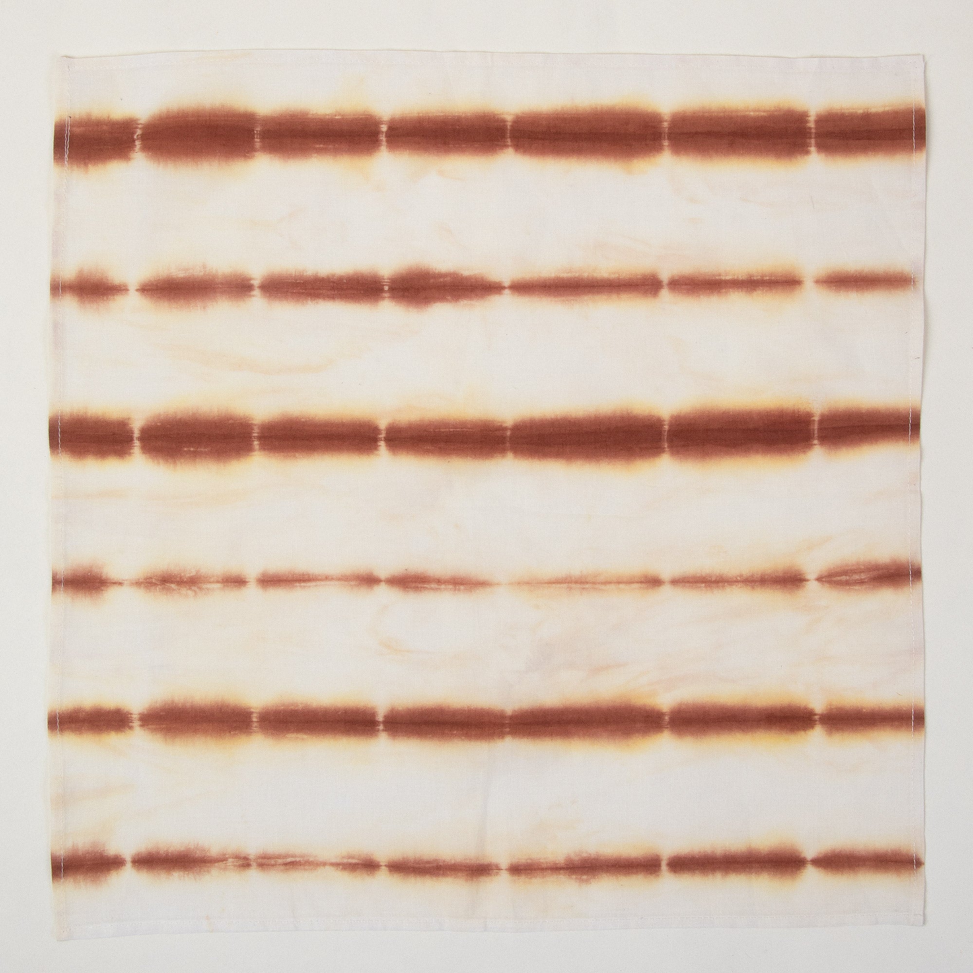 Brown Striped Hand Block Printed Cotton Napkins Cloth