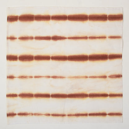 Brown Striped Hand Block Printed Cotton Napkins Cloth