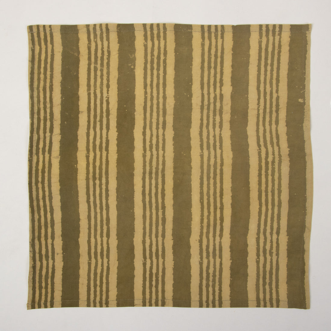 Brown Striped Hand Block Printed Cotton Table Napkin