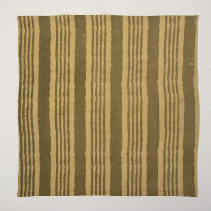 Brown Striped Hand Block Printed Cotton Table Napkin