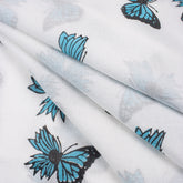 Butterfly Hand Block Cotton Cloth Material Fabric