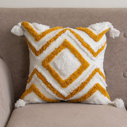 Hand Tufted Cushion Cover Boho Style 