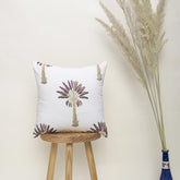 Palm Hand Block Printed Cotton Cushion Cover