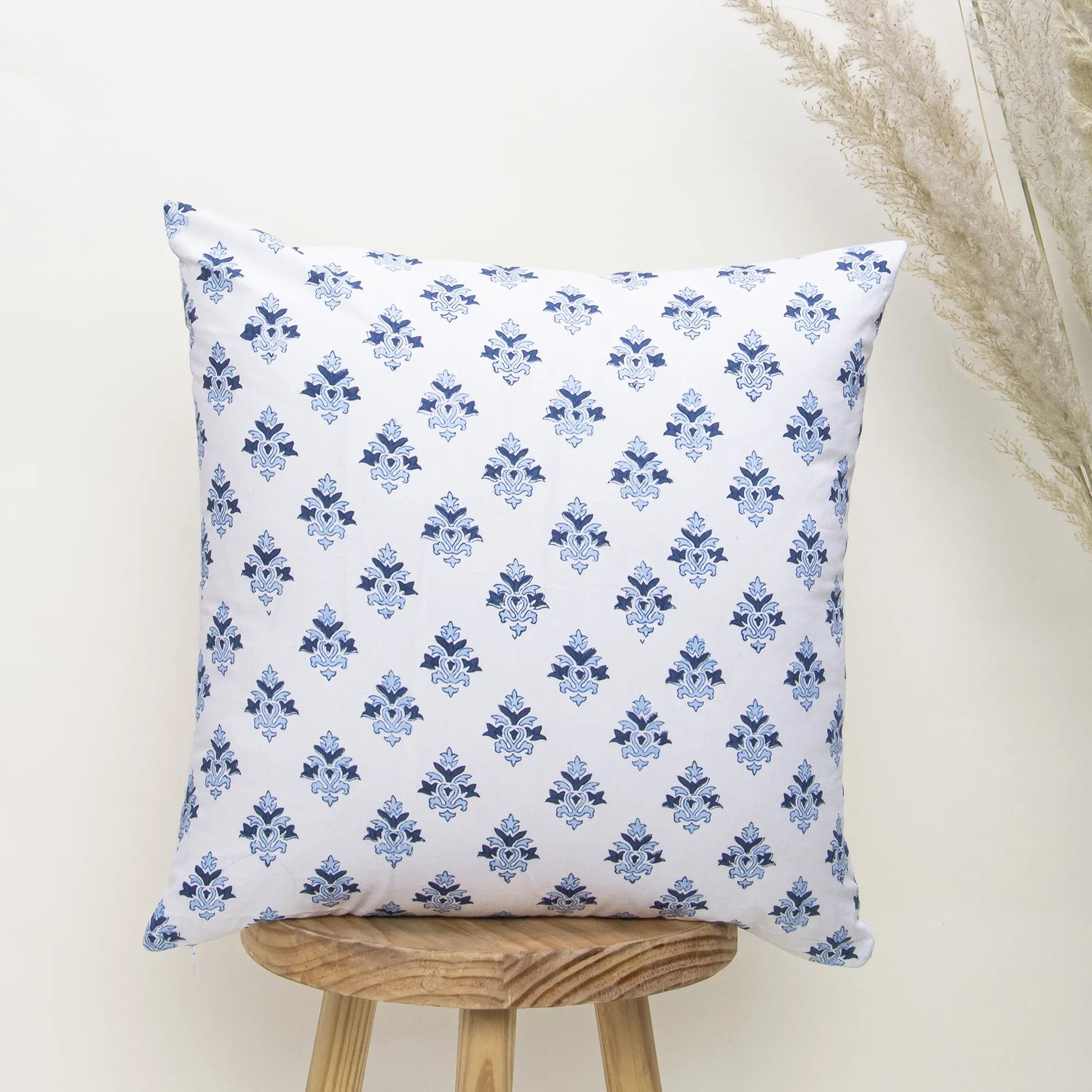 Indian Hand Block Print Cotton Booti Cushion Cover