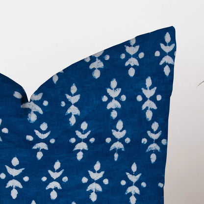 Indigo Pure Cotton Hand Block Printed Cushion Cover