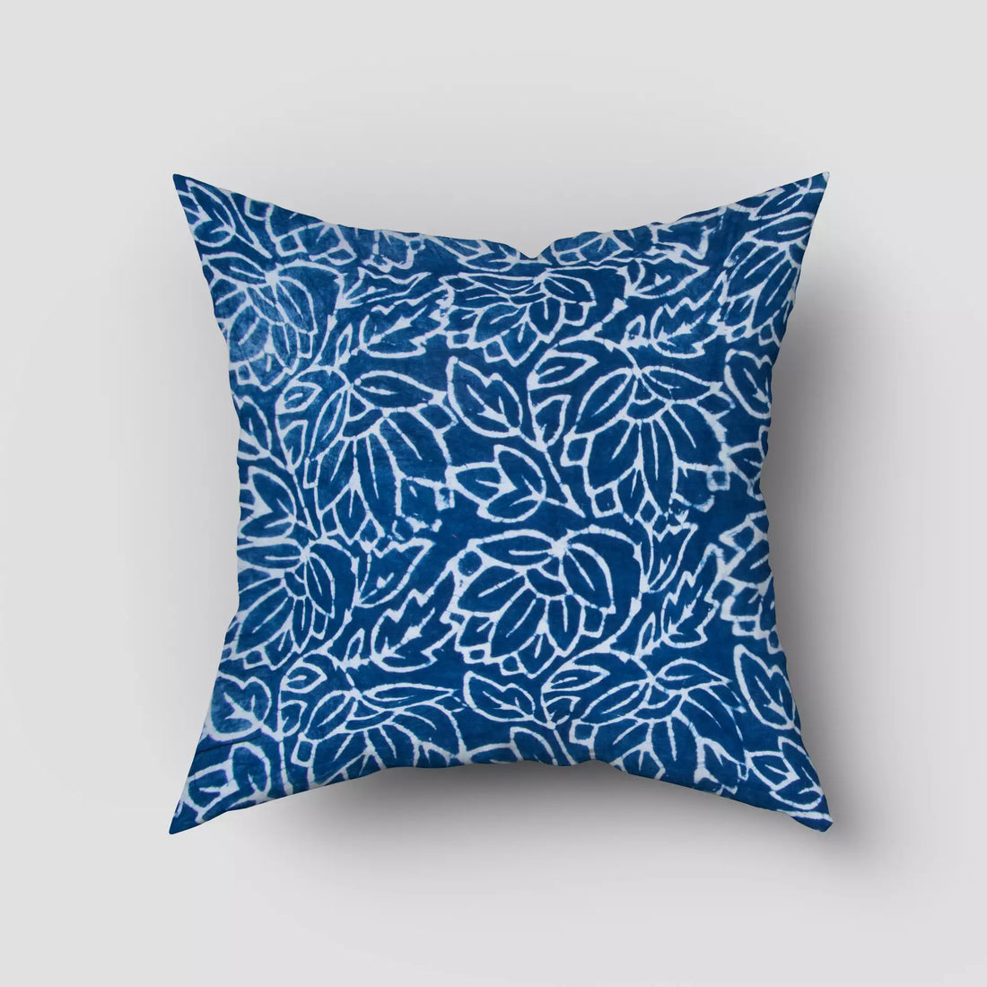 Blue Floral Printed Cotton Cushion Cover