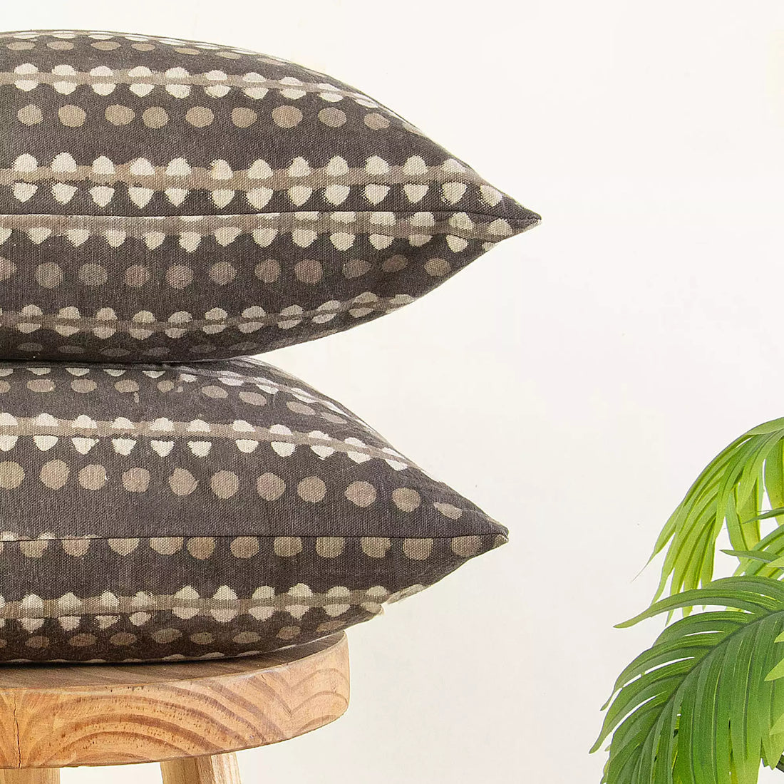 Hand Block Kashish Print Cotton Canvas Cushion Cover