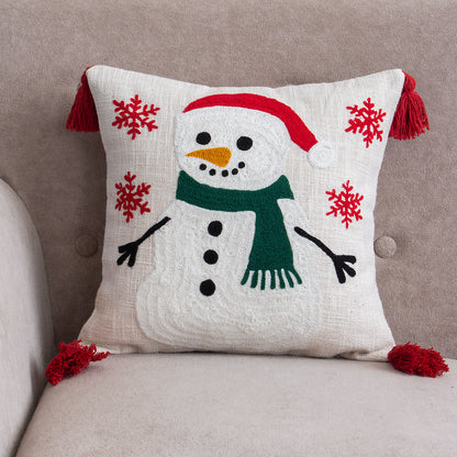 Snowman Christmas Tufted Cushion Cover