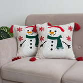 Snowman Christmas Tufted Cushion Cover