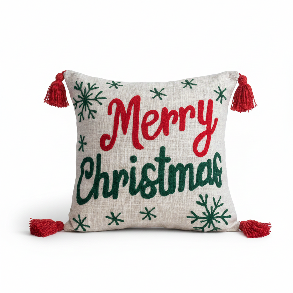 Christmas Tufted Cushion Cover - Holiday Decor Set of 2