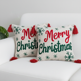 Christmas Tufted Cushion Cover - Holiday Decor Set of 2