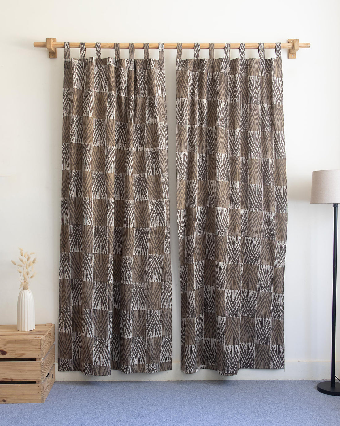 Cafe Curtain - Hand Block Printed Cotton Curtains Set
