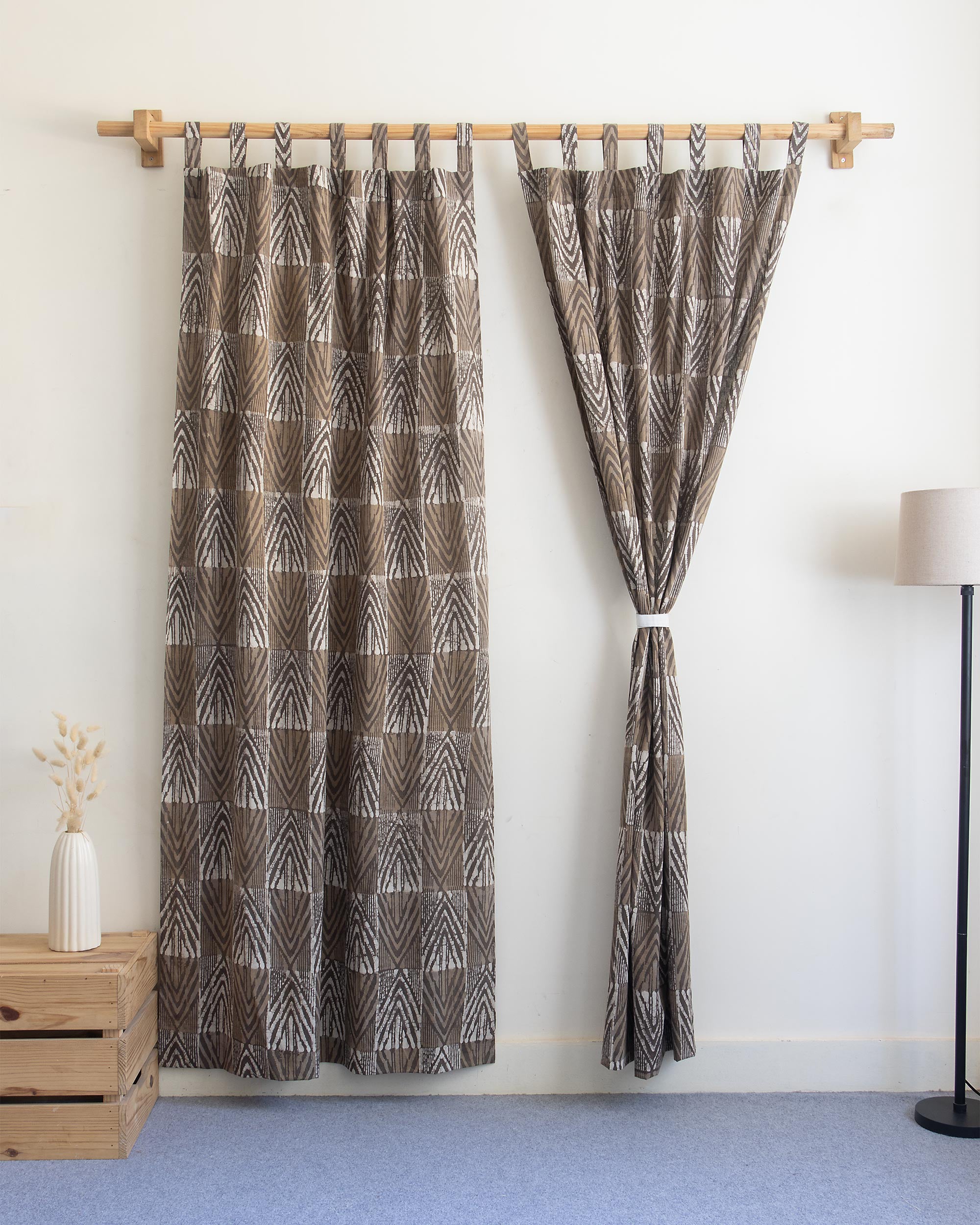 Cafe Curtain - Hand Block Printed Cotton Curtains Set