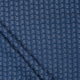 Camel Block Printed Indigo Blue Material Fabric