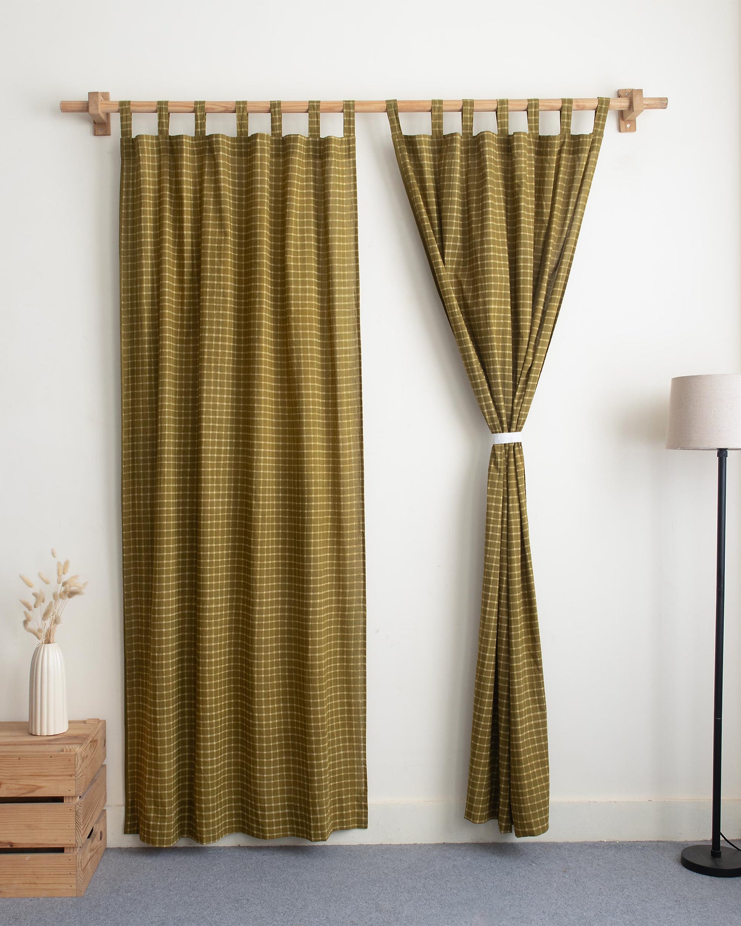 Check Block Printed Curtains for Home Decor