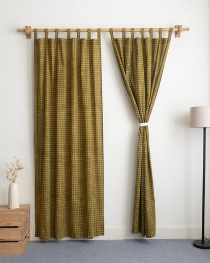 Check Block Printed Curtains for Home Decor