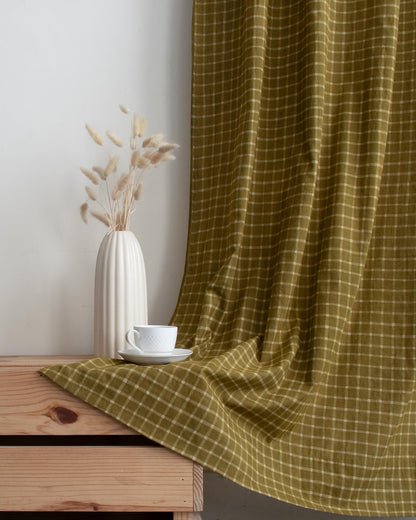 Check Block Printed Curtains for Home Decor