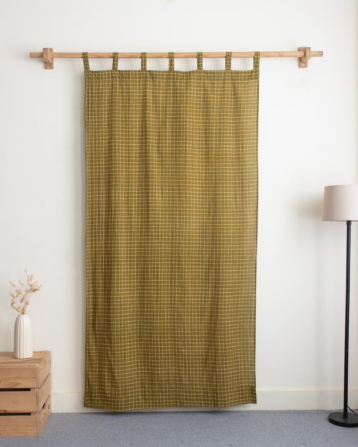 Check Block Printed Curtains for Home Decor