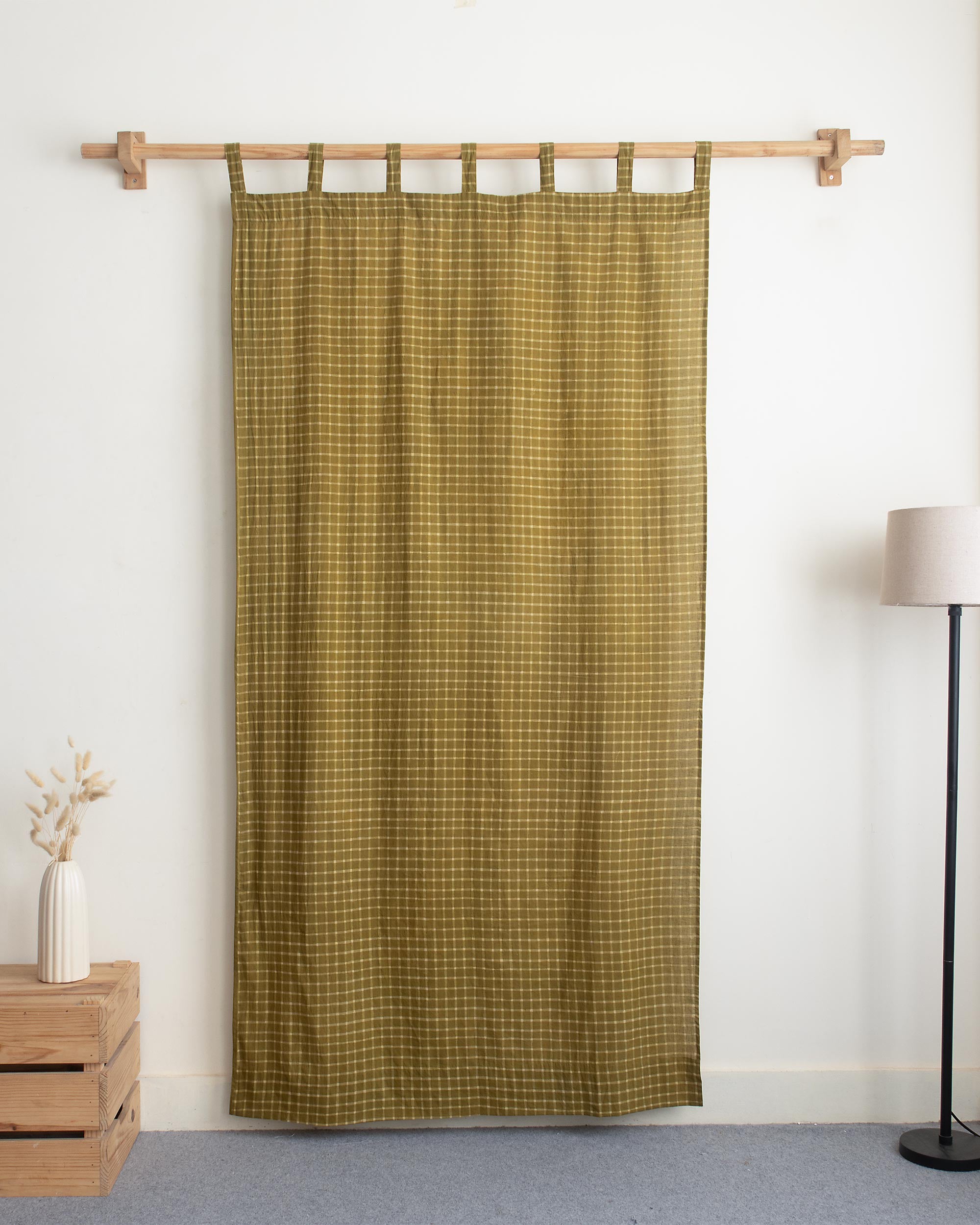 Check Block Printed Curtains for Home Decor