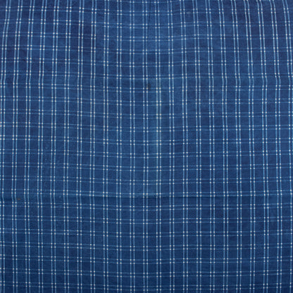 Check Printed Indigo Organic Natural Cotton Fabric