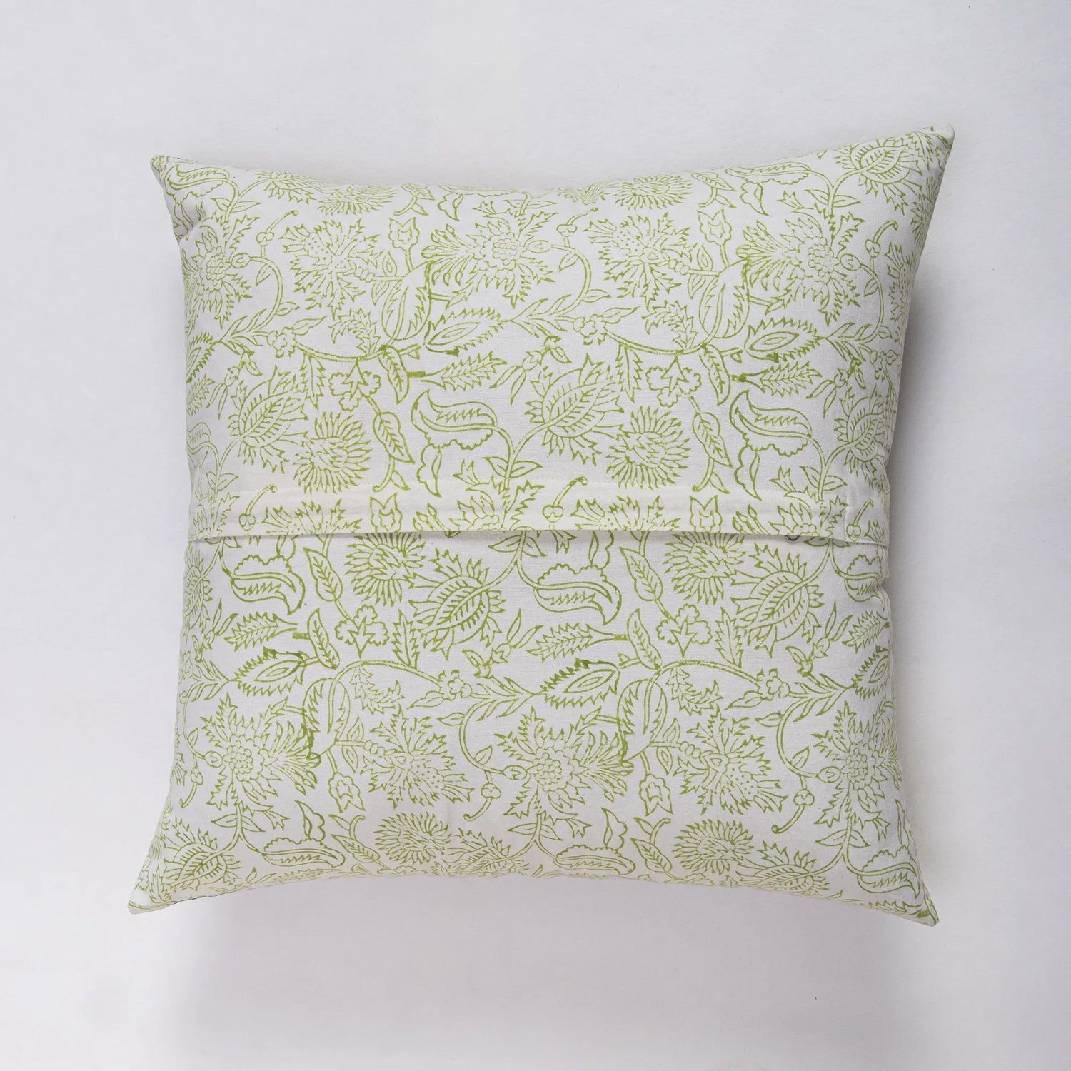 Christmas Decor Block Printed Red Floral Cotton Cushion Cover